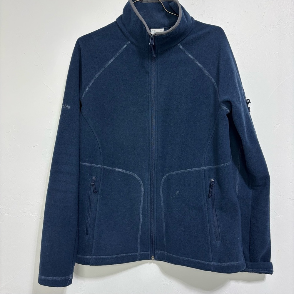 Columbia Women's Large Navy Blue Full Zip Fleece Jacket